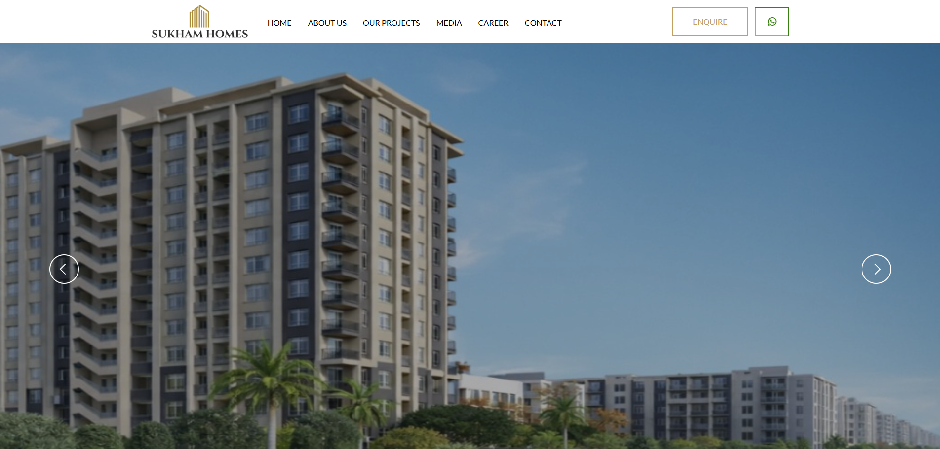 Sukham Homes Corporate Website Mockup